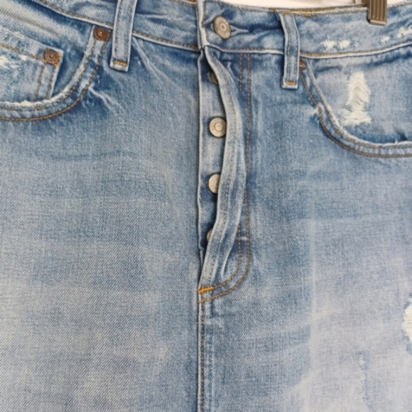 Free People Boyish by Her Corey Sz 28 Distressed Denim Skirt - Picture 5 of 15